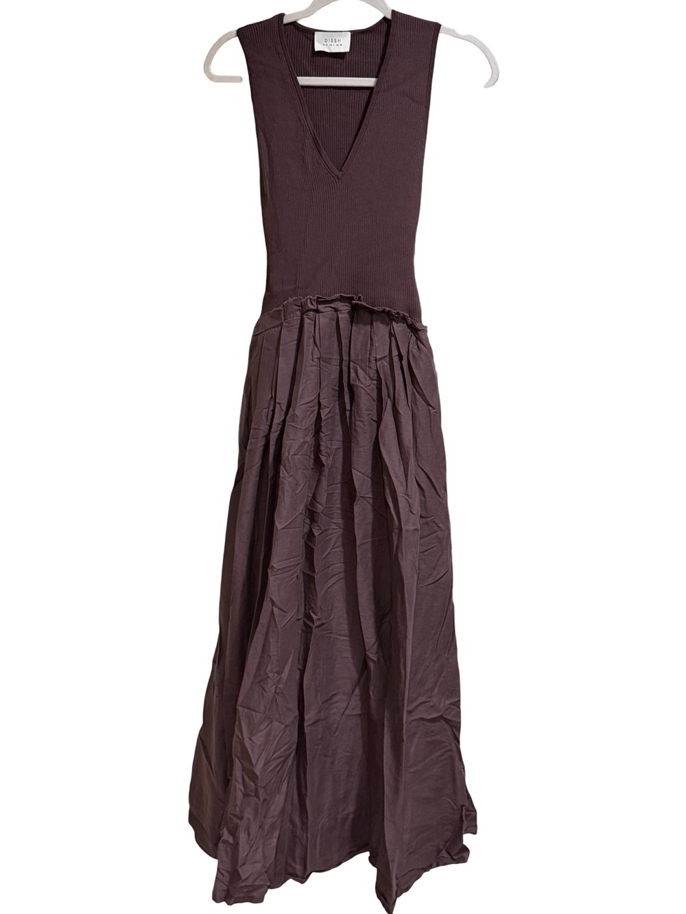 ๐ค DISSH Holly Bitter Choc Hybrid Midi Dress Size 4 Brown Minimalist Dress - Picture 4 of 16
